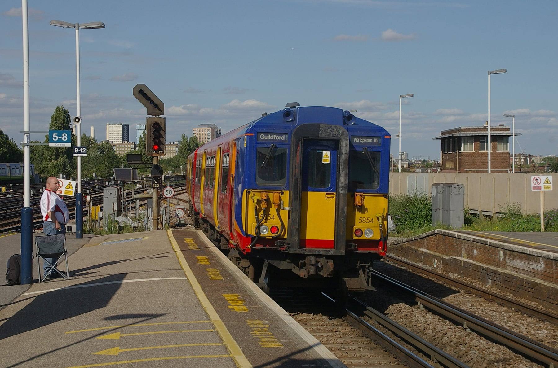 Trains at Clapham Junction station in south London, a Southern stop on the Clapham Junction to Gatwick route