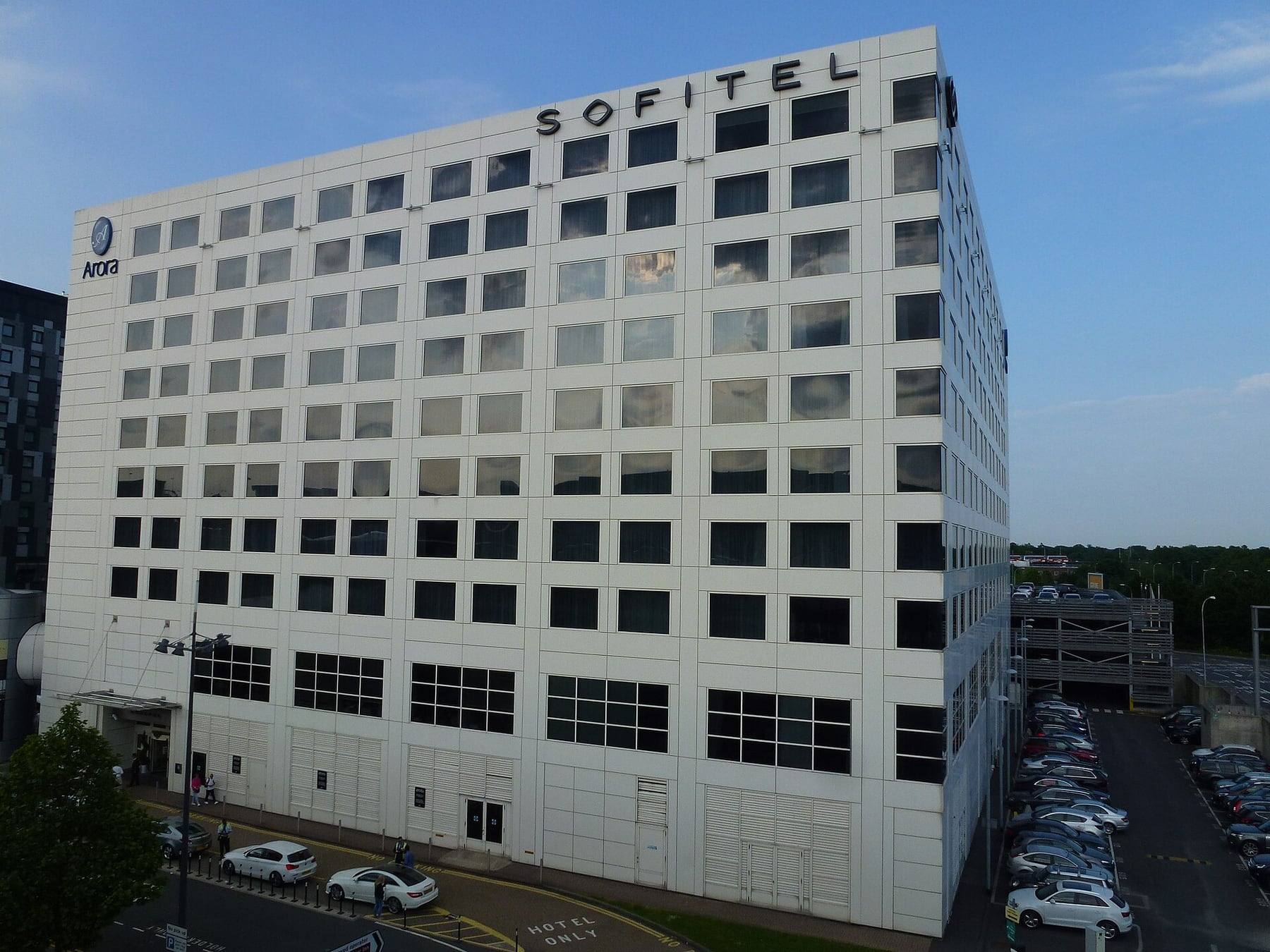 The Sofitel Gatwick hotel exterior at the North Terminal
