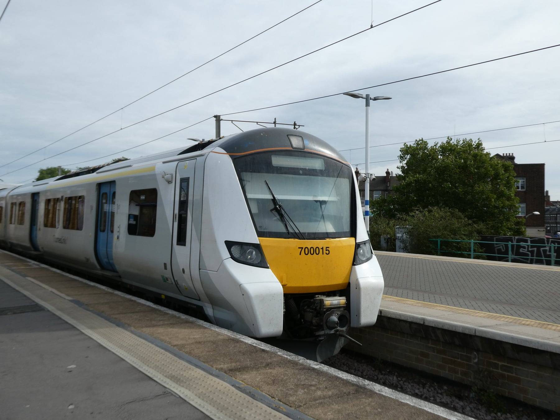 A Thameslink Class 700 train, the type that runs through London to Gatwick